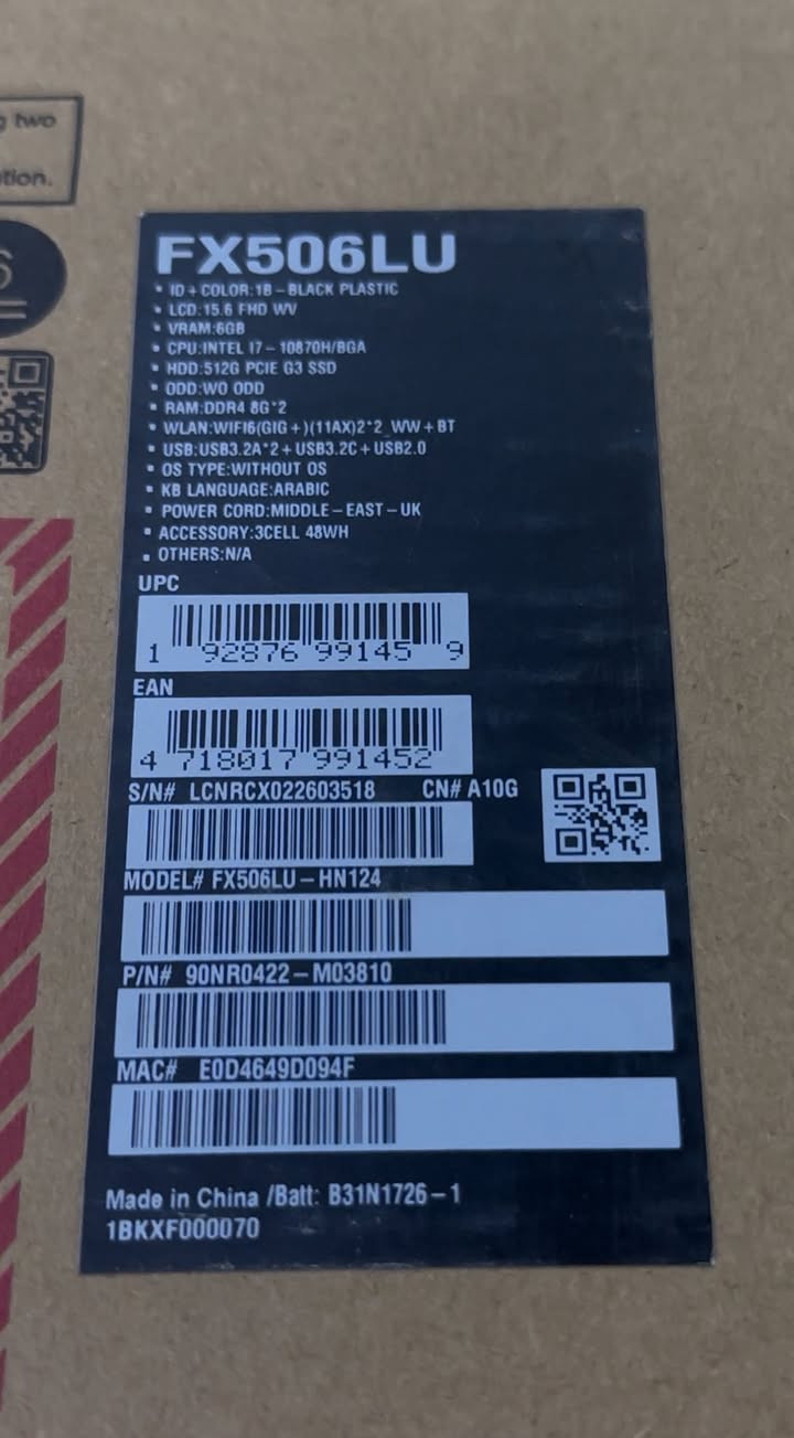 لابتوب asus tuf كيمنك
مواصفاته مع كامل محلقاته
i7
كارت شاشه 1660ti
شاشه 144هيرتز
ssd512
بي مشكله فقط النت مالته يقطع مرات تحديث ماعرف شنو سبب فا حاطله قطعه صغيره خارجيه بالمنفذ نت مالته قوي كلش طبيعي 
هذا صور مالته سعر 800 وبي مجال بسيط عنوان البصره


**إذا كنت صاحب هذا الإعلان وتريد حذفه لأي سبب، رجاءا أرسل رسالة إلى الدعم الفني**