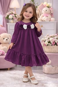 فستان بناتي • مقاس ٢-٥ سنوات • خامة بهاري