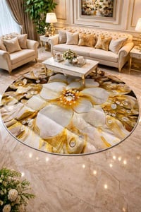 موكيت دائري • ٢م×٢م • ظهر مانع تزحلق