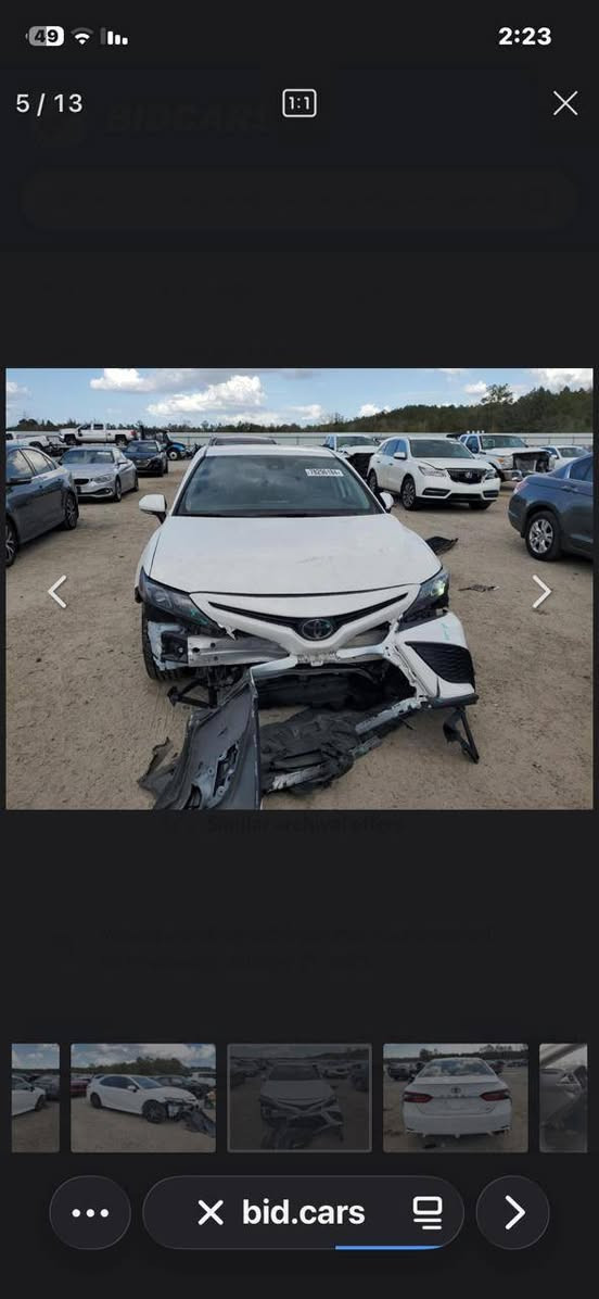 كامري وارد امريكي.
موديل:2023 SE
رقم بابل دولي
الحادث:🛑 دعاميه اماميه فقط وبيها كلير من امريكا الصور مرفقه داخل المنشور مع رقم الشاصي👁️
مكينه:4سلندر المرغوب
رادار امامي〽️
كير:8نمر
داخل:جلد كنتاره
كشن كهرباء
ويل كب رياضي كروم اصلي
شفتات ستيرن
فول تحكم ستيرن
السياره فول عده البصمه والفتحه
جواها تخم تاير السياره جاهزه على اخر حبايه معايزه مصرف ولو ربع 
للاستفسار: ***********
مكان السياره📍 حله مركز المدينه
السعر 168 مجالها بسيط
