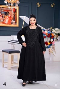 كشمير اسود • موديل برنسيسة • مقاسات 2XL-5XL