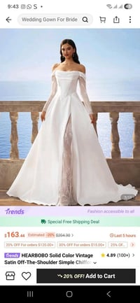 فستان زفاف • أبيض • قياس 36