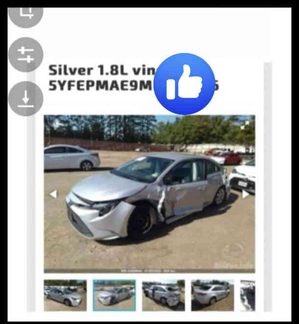 تويوتا كورولا 2021 ( ضرر جانبي )
تويوتا كورولا موديل 2021 ماشيه 55 ألف ميل 
مكينه 1.8L رقم أربيل بأسمي تحويل مباشر للمشتري 
المواصفات 
شاشة ابل كار بلاي + أندرويد أوتو + كامرة خلفية
قيادة ذاتية + رادار مانع تصادم + تحديد مسار
مثبت سرعة + بريك بصمة + أوتو هولد وبقية الامور المعروفه 

جاملغ أمامي + خلفي + باب جهة السائق 
الصندوق ( توحيد لون فقط – بدون ضرر )
سعر 142 ورقة  وبيها مجال 
رقم الهاتف ***********
