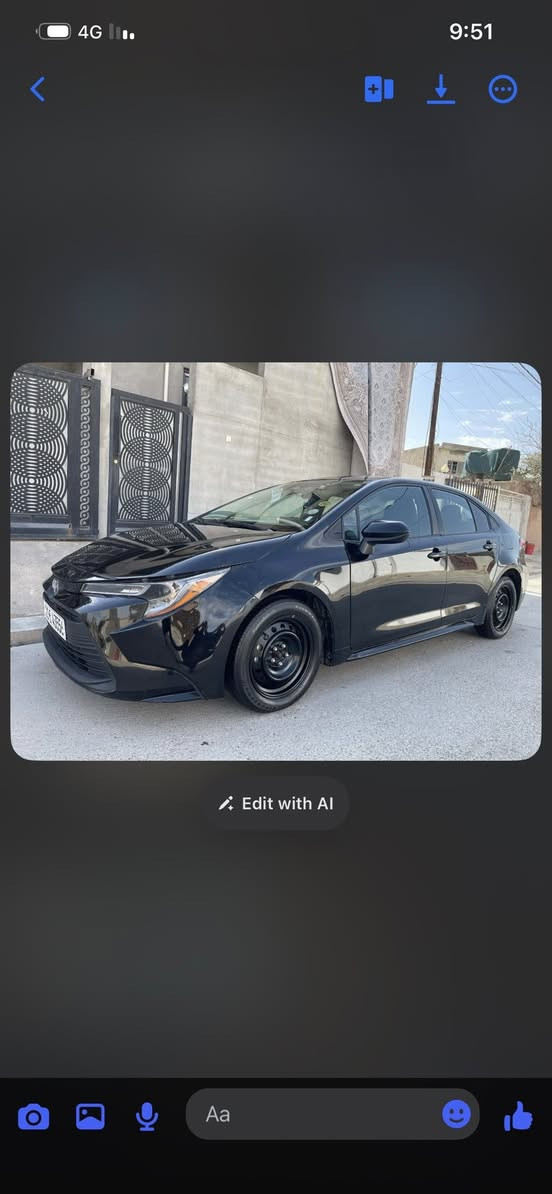 سياره كورلا موديل 2024بسمنا بي قطعتين و نوص سونر موجود بصوره سعر139 شويه بي مجال قليل مكاني كركوك مراوس هم يرهم إلى يعجبني *********** واتساب
