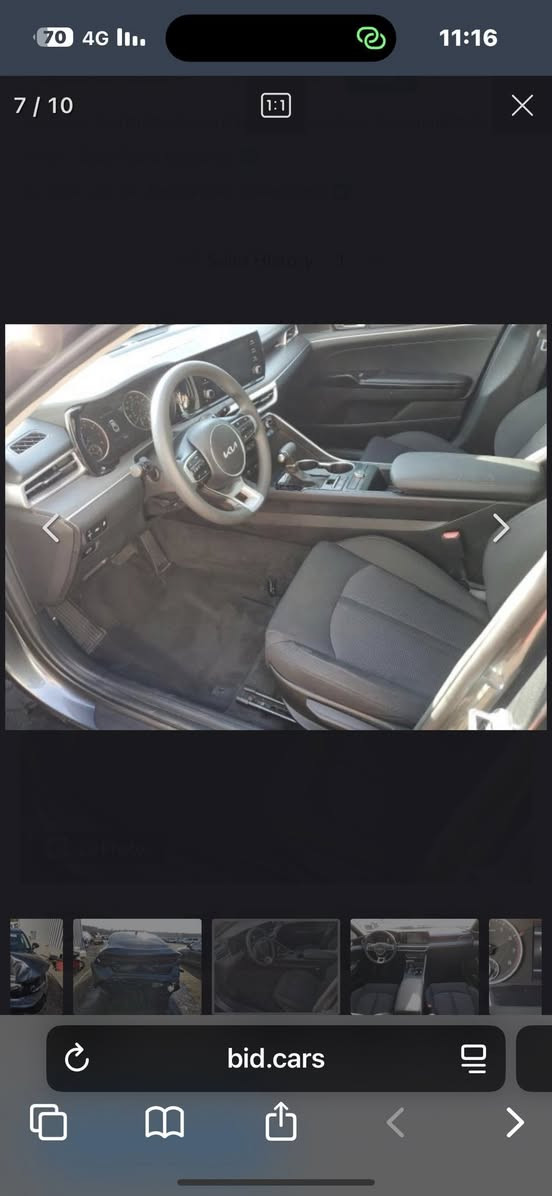 السلام عليكم
من رخصه الادمن 
K5 موديل 2023 
فول موصافات عدى فتحه 
حادثه قطعتين مبين بل صور بدون دواخل ولا لخد ولا شاصي مكفول سياره باسمي بغداد 
عارضه 155$
وبيه مجال بسيط 
الشراي يتصل *********** وتس اب
