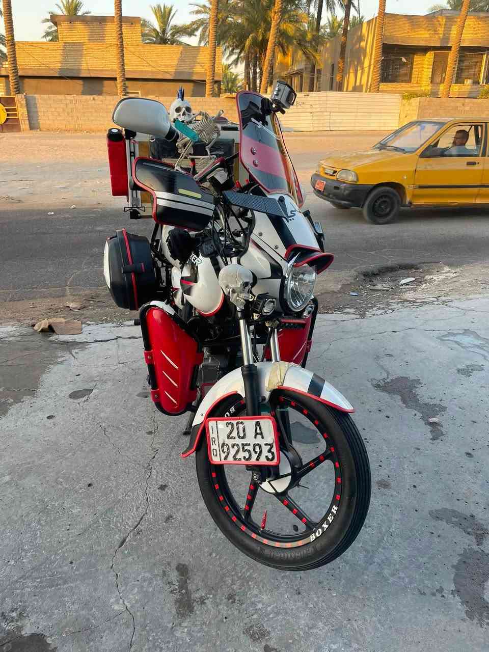 #للبيع
بوكسر 2023 جديده الدراجه احله من الصور 
رقم وسنويه  
غراضهاا كلهن ويااها ماكو ماريد الغراض تاخذهن متاخذهن نفس السعر 
ماشيه 14 الف حقيقي استخدام شخصي مو دلفري 
الاستفسار : ***********
