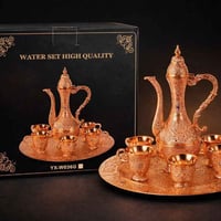 طقم ضيافة • دلة مزخرفة • نحاسي