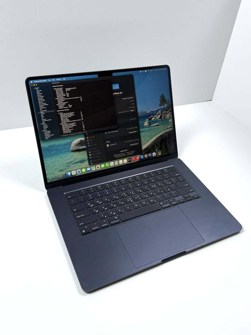 Macbook Air M3
256 GB Hard
16 GB Ram
Battery 100%
Cycle 12
15,3 inch
Midnight 
Warranty 2027/ March / 25
الجهاز نظافه 100% كامل ملحقات شاحن وكارتون وبعده بالضمان
للتواصل 
***********
