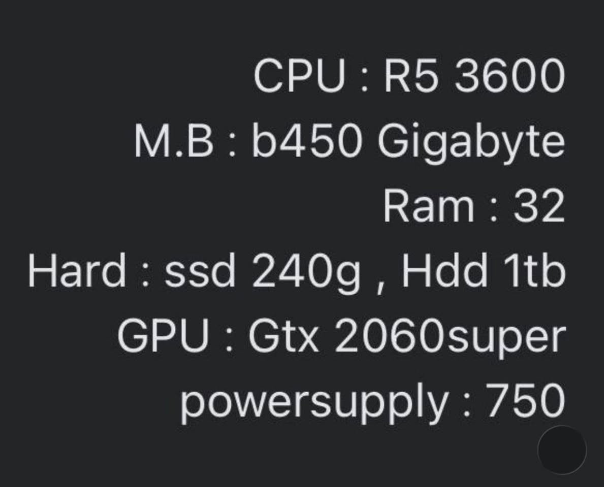 سلام عليكم تجميعه كامله سيت اب كامل معه شاشات 2 وحده 27 انج و وحده 24 انج معه ميز و سكملي و معه يوبياس عدد 2  و معه كامره دقه عاليه 1080 بسعر مناسب  سعر (1250 الف ) قفل  مكاني بغداد الكفاح ساحت الزبيده


**إذا كنت صاحب هذا الإعلان وتريد حذفه لأي سبب، رجاءا أرسل رسالة إلى الدعم الفني**