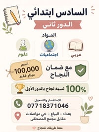 فتح تسجيلات السادس الابتدائي – الدور الثاني 📚 المواد: * اللغة العربية ...