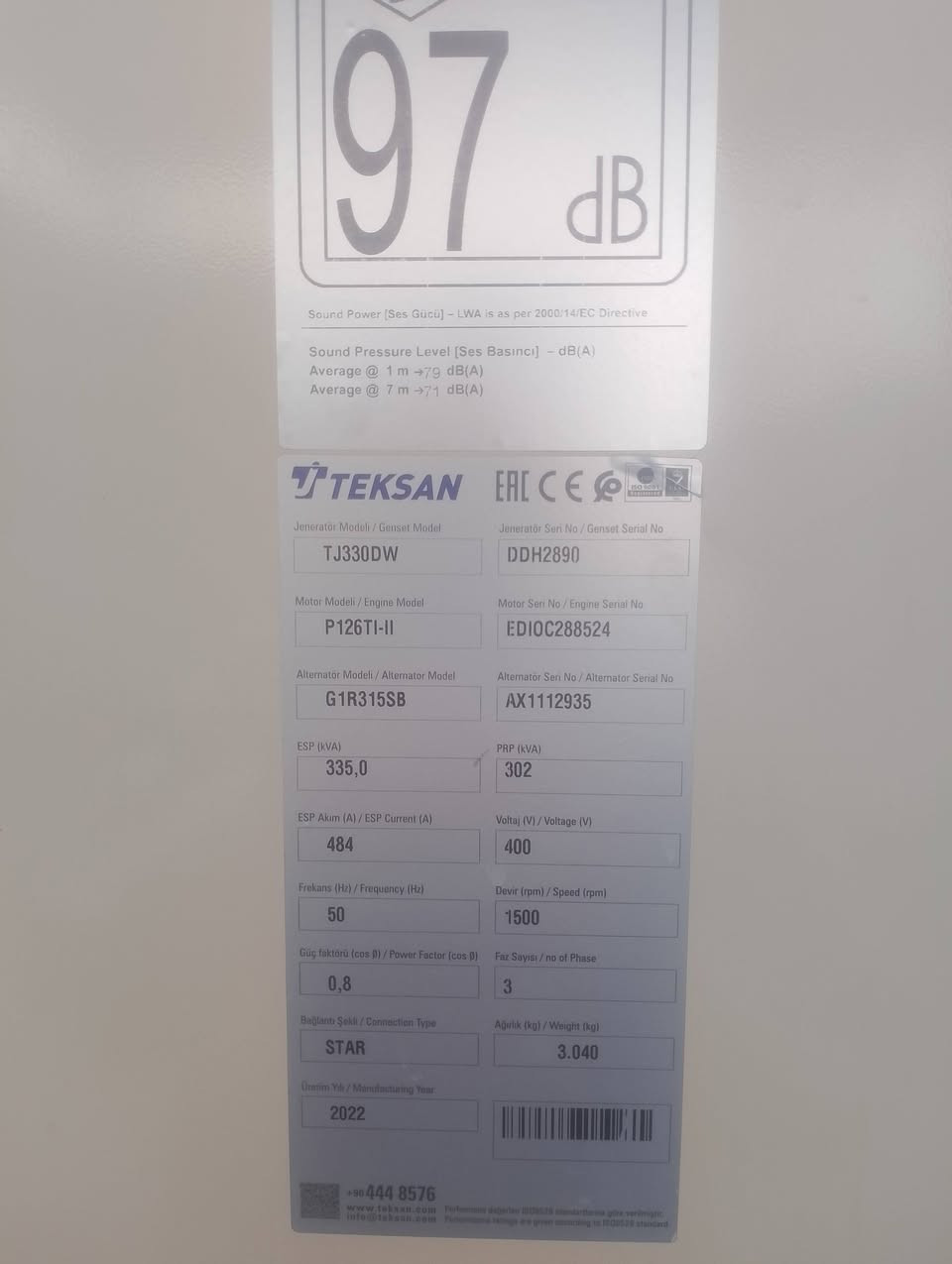 سلام عليكم
مولد دايو TEKSAN
كاتم ابلادي المولده جديده مشتغله 2596ساعه
او باقي تفاصيل التوليد بل صوره موضح
البياع الرساله الثاني 
ممتواجد فيس 
اتصال او واتساب
***********
السعر 220او بيه مجال
