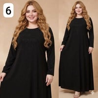 دشداشة كشمير • سواد ملكي • شغل ستراس • قياسات كبيرة • ملابس نسائية • م...