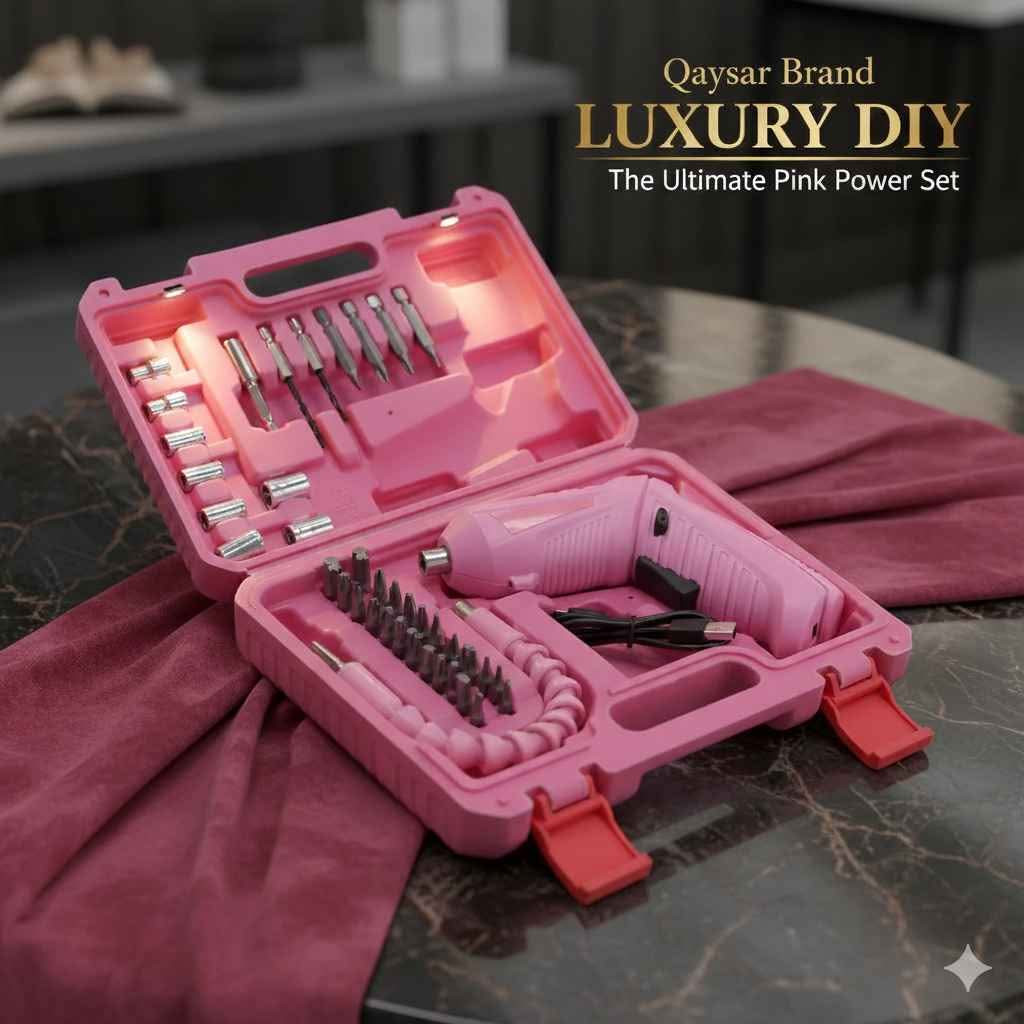 عدة أدوات كهربائية وردية متكاملة - الحل الأمثل لكل امرأة عصرية! 
 اجعلي منزلك ورشة عمل احترافية بلمسة أنثوية راقية!
هل تبحثين عن عدة أدوات عملية وأنيقة تجمع بين الكفاءة والجمال؟ نقدم لكِ العدة الوردية الشاملة التي صُممت خصيصاً للمرأة العصرية التي تحب الاعتماد على نفسها في أعمال المنزل والديكور!
 مميزات العدة الاستثنائية:
 مثقاب كهربائي لاسلكي قابل لإعادة الشحن:
تصميم عصري وردي أنيق يناسب ذوقك الرفيع
قوة أداء عالية لثقب الخشب والبلاستيك والمعادن الخفيفة
خفيف الوزن ومريح في الاستخدام لساعات طويلة
بطارية قابلة للشحن عبر كابل USB (مرفق مع العدة)
مثالي لتركيب الرفوف، الستائر، اللوحات، والديكورات المنزلية
 مجموعة شاملة من الملحقات الاحترافية:
في الجزء العلوي من العلبة:
 7 رؤوس مفكات متنوعة (Phillips & Flathead) بأحجام مختلفة
 مجموعة من القطع الكهربائية الفضية عالية الجودة
 8 قطع سوكت معدنية بمقاسات مختلفة للبراغي والصواميل
في الجزء السفلي من العلبة:
 وصلة مرنة وردية قابلة للثني للوصول للأماكن الضيقة
 مجموعة من لقم الثقب (دريل بت) بأحجام متعددة
 2 سلسلة لقم احترافية لمختلف أنواع البراغي
 كابل شحن USB عملي وسريع
 علبة حمل فاخرة:
صندوق تخزين وردي صلب ومتين
تصميم منظم بعناية لكل قطعة
يد حمل علوية مريحة للتنقل بسهولة
إغلاق محكم وآمن لحماية الأدوات
أقفال حمراء أنيقة وعملية
 لماذا تحتاجين هذه العدة؟
 الاستقلالية: لا داعي للانتظار أو طلب المساعدة لإصلاح الأشياء البسيطة  توفير المال: قومي بأعمال الصيانة البسيطة بنفسك دون الحاجة لفني  الإبداع: نفذي أفكارك الديكورية والحرفية بيديك  هدية مثالية: خيار رائع لكل امرأة عملية ومستقلة  جودة عالية: مصنوعة من مواد متينة تدوم طويلاً
 مثالية لـ:
تركيب وتعليق الإطارات واللوحات الفنية
تجميع الأثاث الجديد
إصلاح الأجهزة المنزلية البسيطة
مشاريع الديكور والحرف اليدوية (DIY)
صيانة الألعاب والأجهزة الإلكترونية
أعمال البستنة والحديقة
تركيب الرفوف وخزائن المطبخ
 خدمة التوصيل:
يوجد لدينا توصيل لكل العراق:
 بغداد: 5000 دينار فقط
 المحافظات: 8000 دينار فقط
 للاستعلام والحجز:
مراسلتنا عبر الواتساب:  ***********
 نستقبل طلباتكم يومياً  خدمة عملاء متميزة  عروض خاصة للكميات
 ملاحظة مهمة:
هذه العدة ليست مجرد أدوات... إنها استثمار في استقلاليتك وثقتك بنفسك! اجعلي كل ركن في منزلك يعكس لمستك الخاصة دون الحاجة لأحد.
 اطلبي الآن ولا تفوتي الفرصة!
اللون الوردي الأنيق + الأداء الاحترافي = العدة المثالية لكِ!
 للحجز الفوري راسلينا على الواتساب: ***********
 لأن كل امرأة تستحق أن تكون مستقلة وقوية بغداد, العراق
