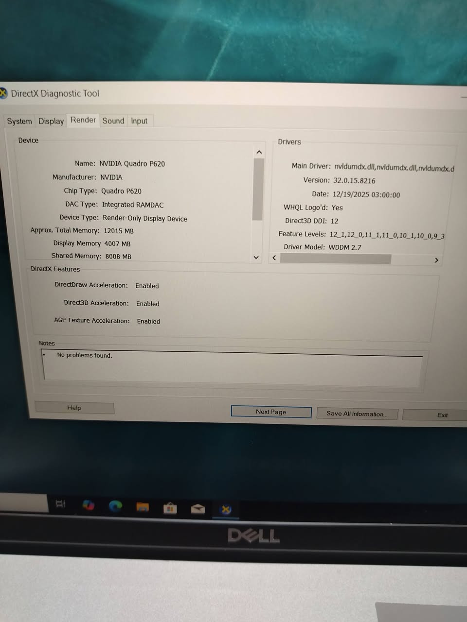 لابتوب ديل للبيع كورد 7 الجيل 10
رام 16 
هارد 256 ssd
المعالج فئة H
كارت الشاشة خارجي Nvidia p620 (4 كيكا)
كارت شاشة داخلي ( 8 كيكا)
المجموع الكلي (12 كيكا)
   حجم الشاشة 15.6
ينفتح 180 درجة 
البرامج الهندسية والعاب
معه شاحنة اصلية
السعر 500 الف قفل


**إذا كنت صاحب هذا الإعلان وتريد حذفه لأي سبب، رجاءا أرسل رسالة إلى الدعم الفني**