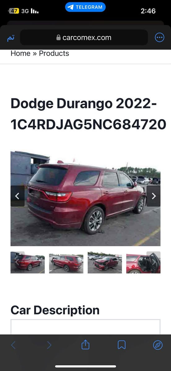 دوج دورنكو للبيع ٢٢مرمز مواصفات gtمعروفه حادثها جاملغ و بنيد السعر ب ٢٢٥ وبيها مجال بسيط للشراي ***********
