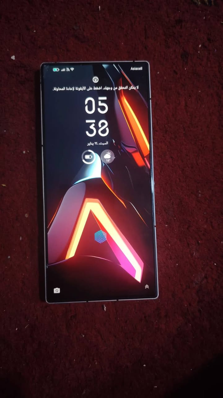 السلام عليكم REDMAGIC9برو ريد ماجك 9برو ذاكره 512رام 12+16بل بوبجي 120فريم تحكم شفتات داخل جهاز باقي تفاصيل وتساب سعر 400بي مجال بضبط/***********
