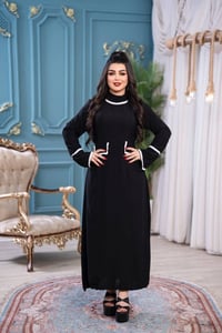 فستان • سواد فاحم • فري سايز ٩٠ كيلو