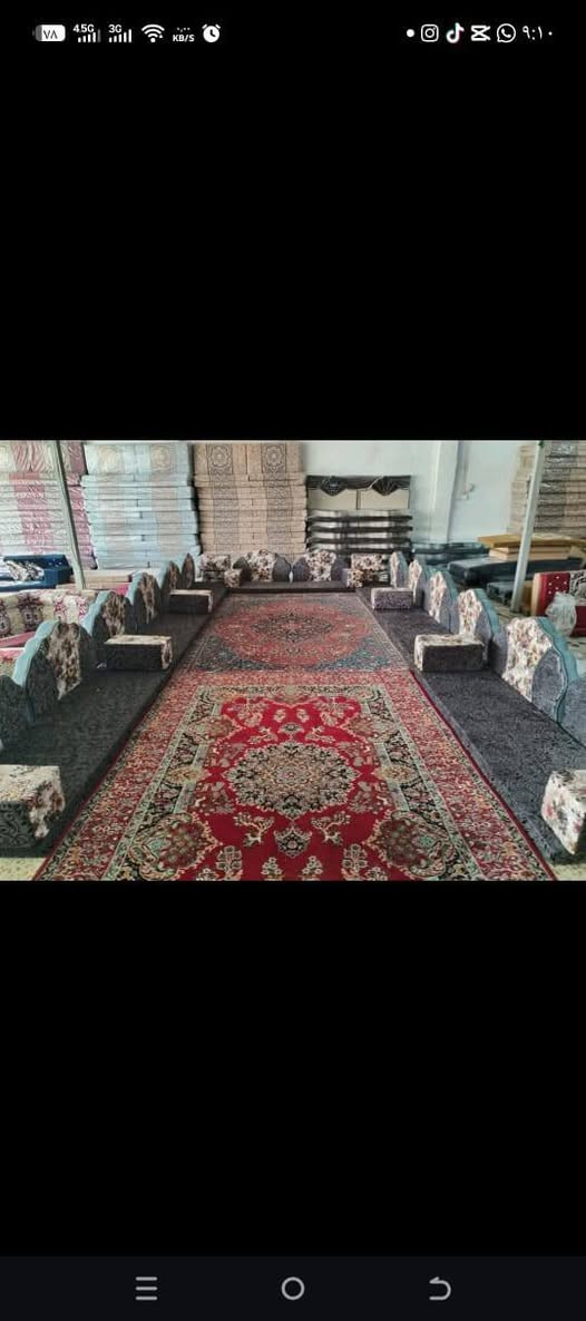 وفرنالكم جلسات عربيه الوان زاهية وموديلات راقية انت عليك تختار واحنه نوصللكم لحد الدار 
جلسه عربيه طول المندر مترين وعرض 70 سم مع تگیات ظهر عدد ثنين طول متر مع مساند يد عدد ثنين
لتواصل ع الرقم واتس
*********** معرض كرز *********** البصرة, العراق
