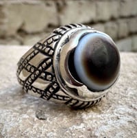 جزعة قديمة • جزع طبيعي • فضة عراقية ثقيلة