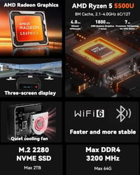 ميني بي سي • Ryzen 5 5500U • 500GB SSD