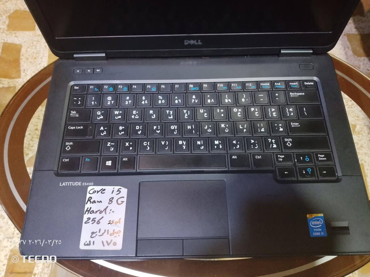 للبيع لابتوب Deel الذاكرة256 رام 8  مستخدم اقل من شهر السعر 150 الف قفل ***********
