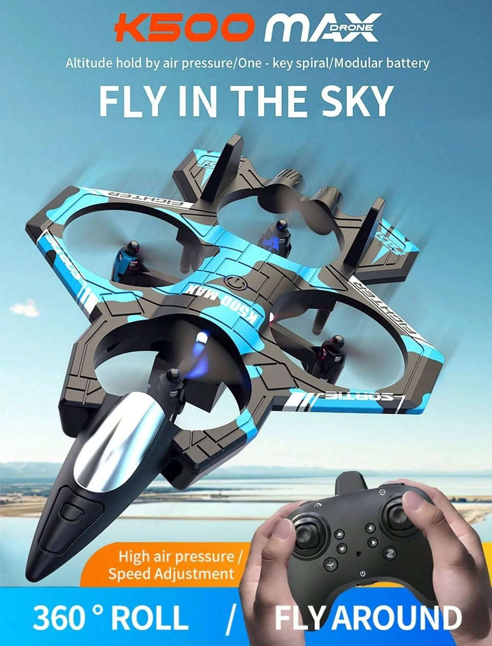 طياره درون خلي سعر من يمك
لعبة طائرة 4D.R.C K500، مزودة بجهاز تحكم عن بُعد، مع وظائف الدوران والدوران بزاوية 360 درجة | نظام تثبيت الارتفاع | طائرة بدون طيار مناسبة للمبتدئين مزودة بمصابيح LED


**إذا كنت صاحب هذا الإعلان وتريد حذفه لأي سبب، رجاءا أرسل رسالة إلى الدعم الفني**