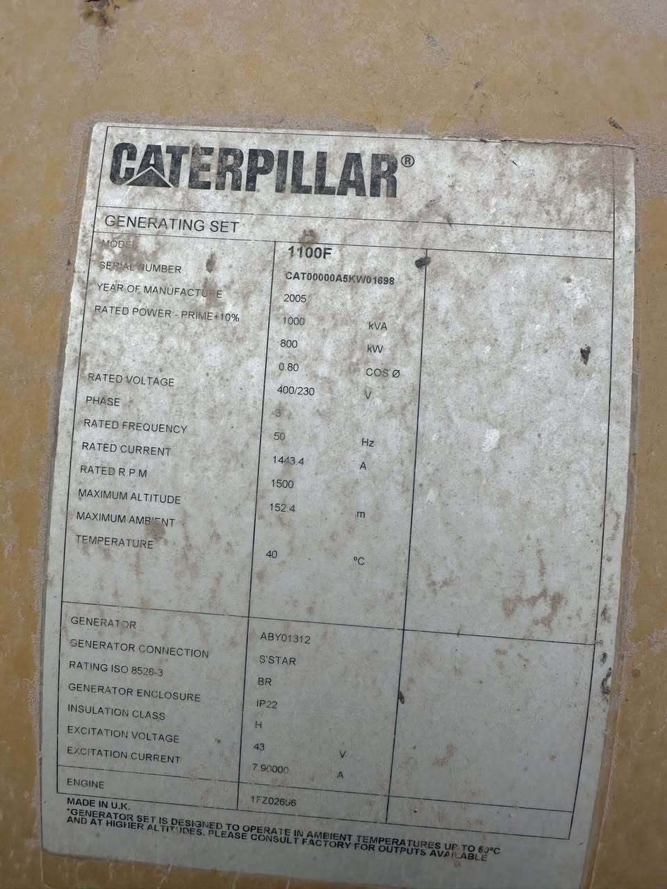 كتربلر 
3508
كهربائي 
توليد 1000
البيع على وضعها محرك استندر

***********
