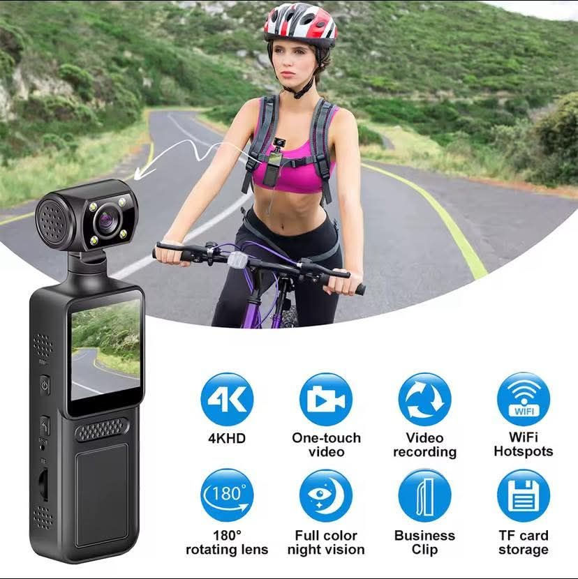 السعـر 20الف
كاميرا جيب محمولة (Mini Body Camera) وتحديداً طراز مشابه لـ "Surfist Pocket Kamera".
دقة التصوير: تصل إلى 4K Ultra HD لتسجيل فيديو عالي الوضوح. 
العدسة: تتميز بعدسة قابلة للدوران بزاوية 180 أو 270 درجة لتصوير مختلف الزوايا. 
الشاشة: تحتوي على شاشة عرض مدمجة بحجم 1.33 بوصة تقريباً لمعاينة اللقطات. 
الميزات: تدعم الاتصال بالواي فاي (Wi-Fi) وتأتي بتصميم مدمج يناسب التنقل والاستخدام الخارجي.


**إذا كنت صاحب هذا الإعلان وتريد حذفه لأي سبب، رجاءا أرسل رسالة إلى الدعم الفني**