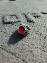 محبس • عقيق يماني أحمر • مقاس ٢٠-٢١