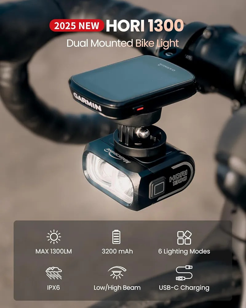 لايت مال بايسكل
Magicshine HORI 1300 Lumens Bike Headlight, Compatible with Garmin/Wahoo Mount, High & Low Beam Front Light, USB-C Rechargeable, IPX6 Waterproof for Night Riding and Urban Cycling


**إذا كنت صاحب هذا الإعلان وتريد حذفه لأي سبب، رجاءا أرسل رسالة إلى الدعم الفني**