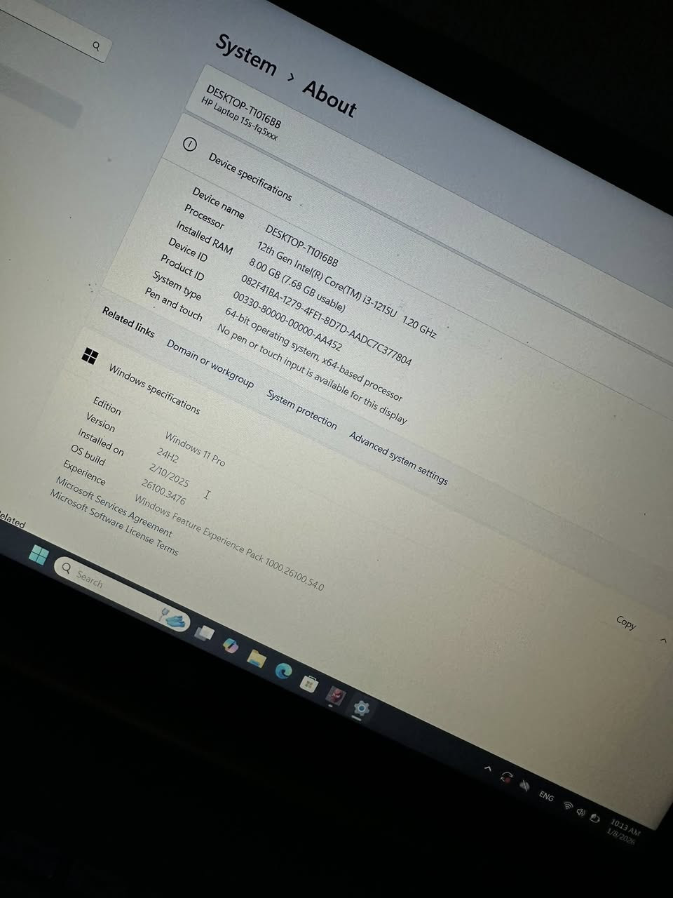 لابتوب HP أصلي من شركة النبع استخدام شخصي لمدة اسبوع فقط بحالة ممتازة 

🔹 

المواصفات:

 • المعالج: Intel Core i3 – الجيل الـ12 (12th Gen)

 • السرعة: 1.20 GHz

 • الرام: 8GB RAM

 • الخزن: 512GB SSD (سريع جداً بالإقلاع وفتح البرامج)

 • النظام: Windows 11 Pro (أحدث إصدار)

 • النواة: 64-bit

 • الشاشة: واضحة ومناسبة للدراسة والعمل الطويل

 • الشركة: HP

 • الموديل: HP Laptop 15s�️ 

مناسب للطلاب والموظفين

✔️ يشغل برامج أوفيس، إنترنت، محاضرات، 

✔️ نظيف وما محتاج أي ش

الابتوب للبيع بدون مراوس  ويا جنطة حامله بلاش المكان بغداد 

***********
