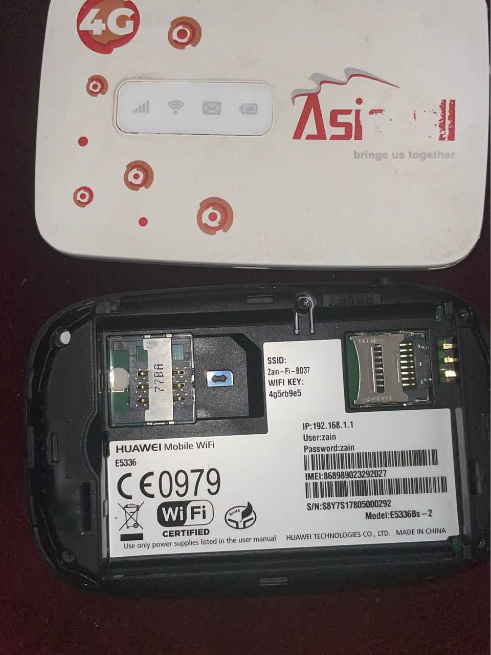 الاول من شركه هواوي لشركه زين واي فاي 
والثاني من شركه اسيا سيل يشغل 4G
للبيع او مراوس  بتلفون //شغالات عين التمور, كربلاء


**إذا كنت صاحب هذا الإعلان وتريد حذفه لأي سبب، رجاءا أرسل رسالة إلى الدعم الفني**