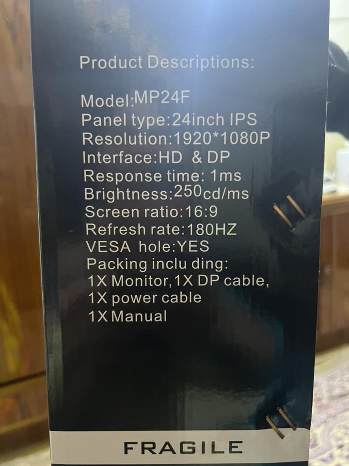 شاشة كيمنك حجم 24
180Hz
جديدة بل كارتون

استفسار ***********
