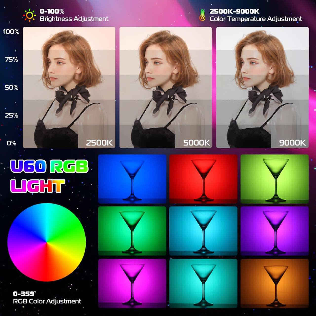 ULANZI U60 RGB Video Lights Black LED Camera Light 360° Full Color Portable Photography Lighting w Quick Release Cold Shoe Adapter and Clip, 2500mAh Rechargeable CRI 95+ 2500-9000K Dimmable Panel Lamp

اضاءة من Ulanzi 
موديل : U60
اضاءة RGB
بطارية سعة 2500 مللي امبير

السعر : 25 الف
سعرها بالمتاجر 48 الف


**إذا كنت صاحب هذا الإعلان وتريد حذفه لأي سبب، رجاءا أرسل رسالة إلى الدعم الفني**