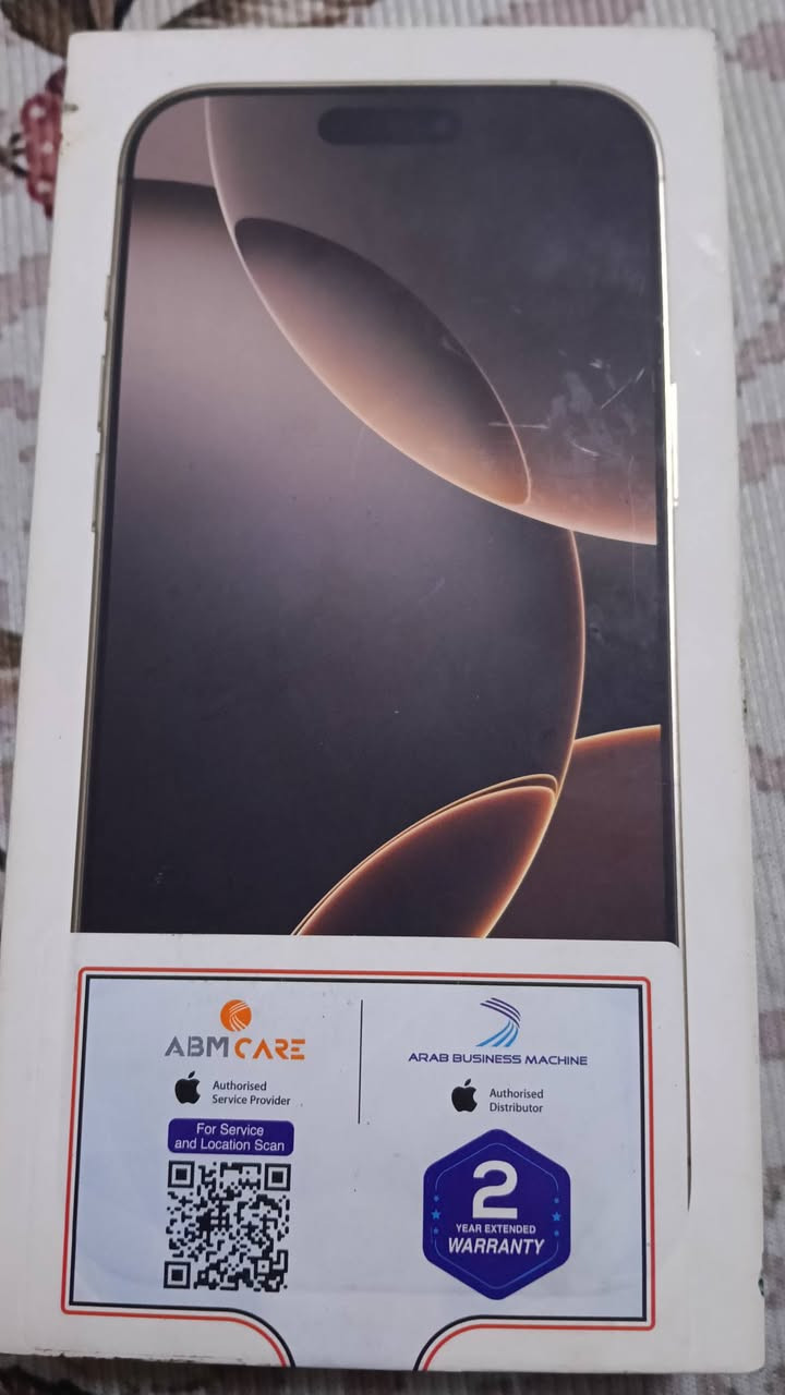 ايفون 16 برو ماكس نظافه 100% وتر الذاكره 256 البطاريه 88 مكفول الجهاز من عطل وفتحر مليون 225 مكاني بغداد حسينيه الراشديه الرقم***********
