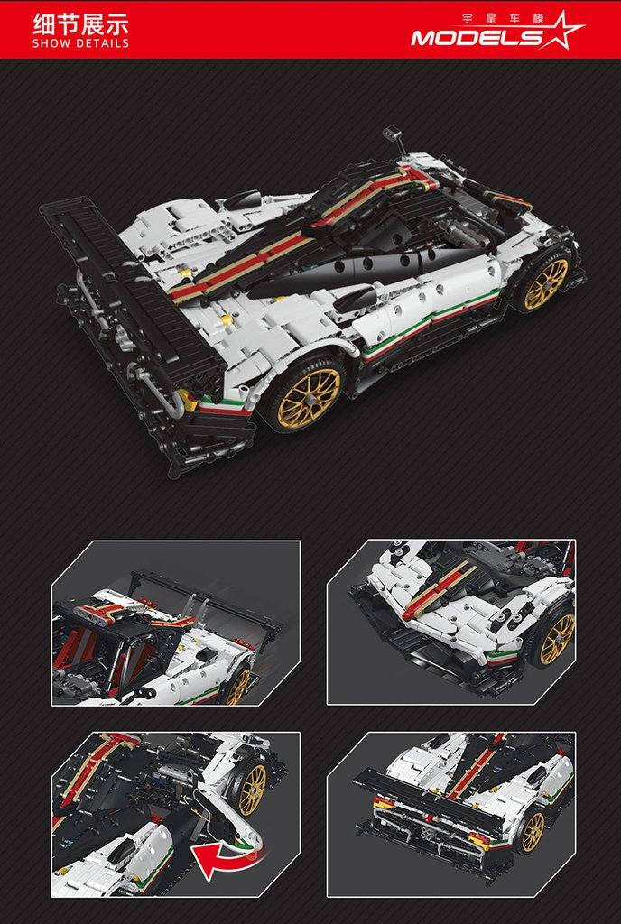 مجموعة مكعبات البناء Mould King 13060 Pagani Zonda R، وهي نموذج لسيارة سباق خارقة تعمل بالتحكم عن بعد.المكونات: تتكون المجموعة من 2299 قطعة لبناء نموذج سيارة باجاني زوندا آر.التحكم عن بعد: تحتوي على أجزاء طاقة (موتورات وبطارية) تتيح التحكم في السيارة عبر جهاز تحكم عن بعد أو تطبيق هاتف ذكي.التفاصيل: يتميز النموذج بتفاصيل واقعية مثل أبواب قابلة للفتح، ومحرك مكبس، وتصميم يحاكي السيارة الحقيقية.
توفرة لدينا للبيع مع محركاتها جديد بالباكيت 
يوجد توصيل لجميع المحافظات 
واتساب ***********
