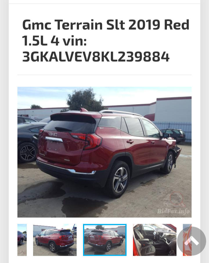 جيمسي تيران موديل 19
مواصفات slt

فول مواصفات عدى الفتحة 

رقم انكليزي نجف

هزة جديدة 

المسافة 200

باسمي شرط المداور 

بيها 4قطع صبغ 

بدون دواخل 
صور الحادث موجودة +رقم الشاصي 
صورة للسونار أيضاً 

سيارة نضيفة كلش

حجم المحرك 1500تيربو 

سعر 130 وبيها مجال 

للاستفسار التواصل ع الواتساب ***********
