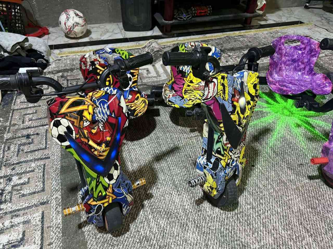 سكوتر درفت  باله كويتي  اخو الجديد بطاريه جديده + شاحنه اصليه السعر ١٢٥ الواحد مكاني المعقل *********** يوجد توصيل محافضات
