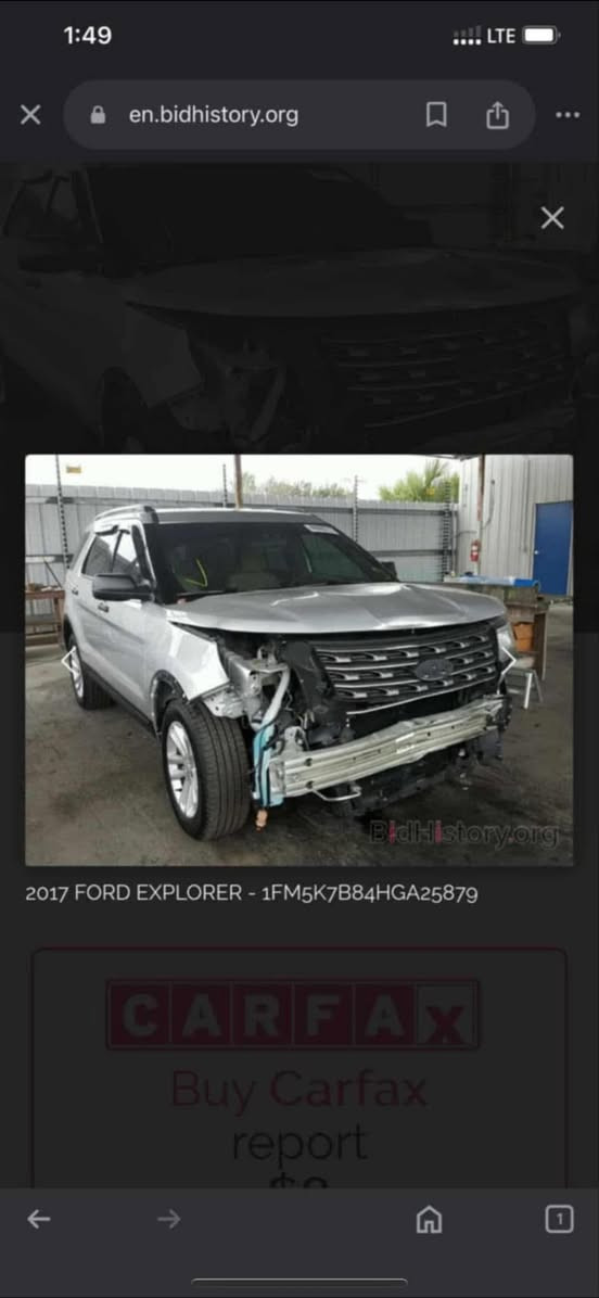 فورد اكسبلور 2017
بنيد ونص جاملغ صبغ 
ماشي 160 الف
سنويه جديده
المكان سليمانيه
وصور الحادث موجود بدون ايبرباك 
السياره تك اكسل
السعر 170
***********
