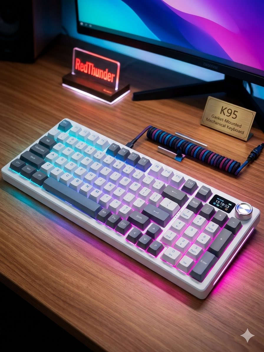 🚀 لعشاق القيمنق والتميز! 🎮
لوحة المفاتيح الميكانيكية الخارقة RedThunder K95 اللاسلكية وصلت! ✨
مزيج رهيب بين الأداء العالي والمظهر الأنيق، وبمواصفات ولا غلطة:
📺 شاشة ذكية وقرص تحكم قابلين للتخصيص بالكامل لعرض ما تريد.
🔋 بطارية عملاقة 8000mAh هي الأقوى لتتحمل أطول جلسات اللعب دون انقطاع.
⌨️ تصميم Gasket-Mounted مريح جداً وصوت ناعم مع سويتشات وردية قابلة للتبديل السريع (Hot-Swappable).
🌐 3 أوضاع اتصال لتنقل مرن وسريع (بلوتوث، لاسلكي 2.4G، وسلكي USB-C).
🌈 إضاءة RGB خرافية مع أغطية مفاتيح PBT متينة ومقاومة للتآكل.

#RedThunderK95 #كيبورد_ميكانيكي #قيمنق #Gaming Keyboard #PCGaming #RGB


**إذا كنت صاحب هذا الإعلان وتريد حذفه لأي سبب، رجاءا أرسل رسالة إلى الدعم الفني**