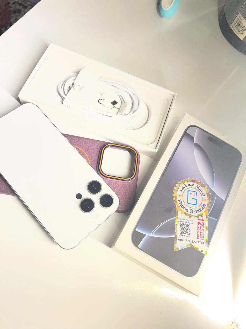 آيفون 16 برو ماكس ذاكره 256 بطاريه 100 بعده جديد مشحون 89 مره كيبل بعده مافاتحه جديد تك سيمكارت للبيع السعر  مليون و375 نهايته مامتواجد ع نت  رقمي ***********
