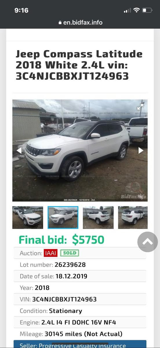 السلام عليكم
كومباس 2018 امريكي 2400 
صور الحادث مرفقة بالمنشور
بيها ٣ قطع صبغ
البجم كبس 
كير ومحرك وتبريد كفالة
مشدود بيها منظومة غاز 
مكاني بغداد / الامين
سعرها 123$
للتواصل ***********
