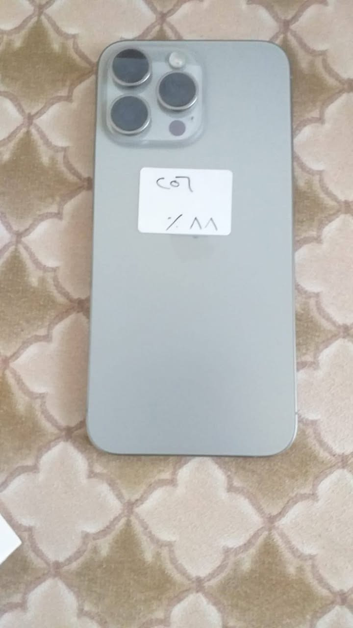 سلام عليكم
ايفون 15 برو ماكس نضافه فوول ذاكرا 256

بطاريه 88 لا داخل تصليح ولا مبدل شي ستفسار

*********** سعر مليون 100 مجال بسيط
