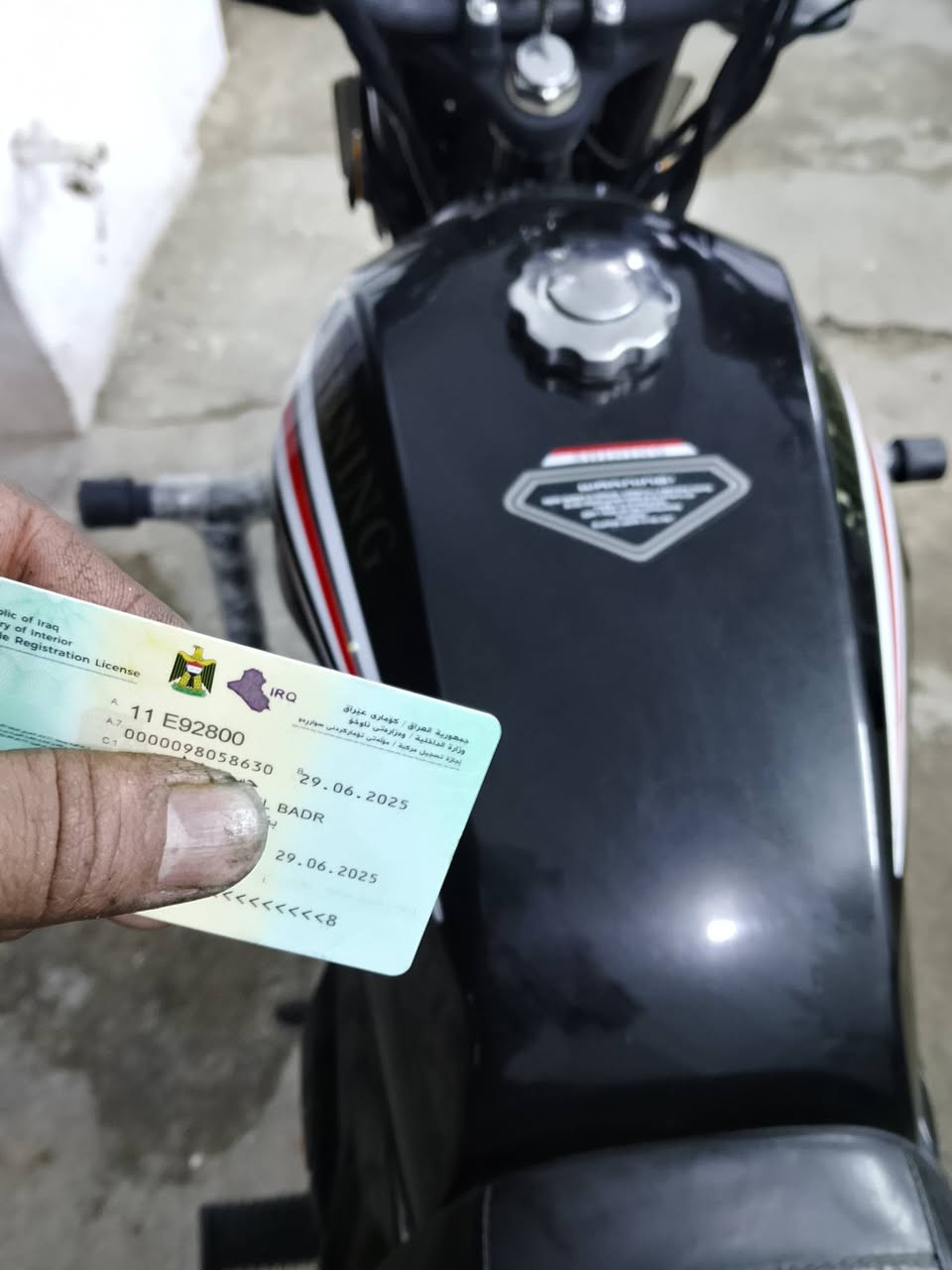 السلام عليكم ورحمه الله وبركاته دراجة نارية شاينك موديل 25 مرقم كامل انكليزي بغداد تحويل ثاني يوم إذ تريد كفالة عامة من كلشي مكاني ديالى خرنابات الشراي يتصل ويدلل *********** مرقم بغداد كامل
