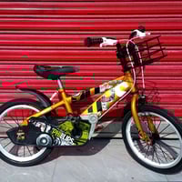 بايسكل حجم ١٦ النوع باله نضافة ممتازة  اللون ذهبي  سلة دمج مع السكان  ...