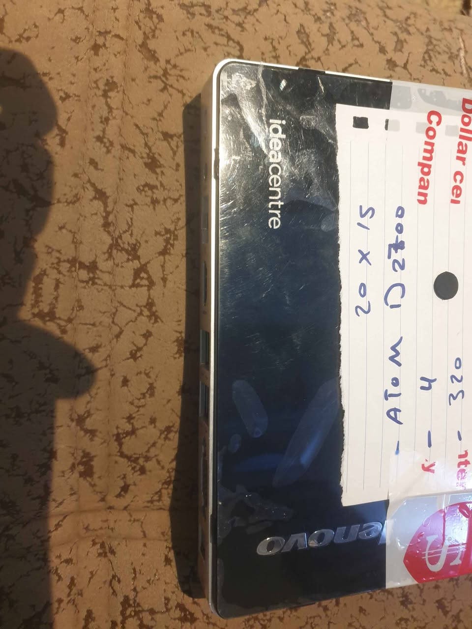 حاسبة مني بي سي قياسات 15*20cm
معالج ATOM  D2700
رام4
هارد320 hdd
شغالة وندوز10
بيها مخارج VGA..HDMI 
ابيع بدون اي ملحقات فقط قطعة الحاسبة 
تحتاج محولة 19Volt
المكان بغداد...كرادة 
لا يتوفر توصيل نعتذر بغداد, العراق


**إذا كنت صاحب هذا الإعلان وتريد حذفه لأي سبب، رجاءا أرسل رسالة إلى الدعم الفني**