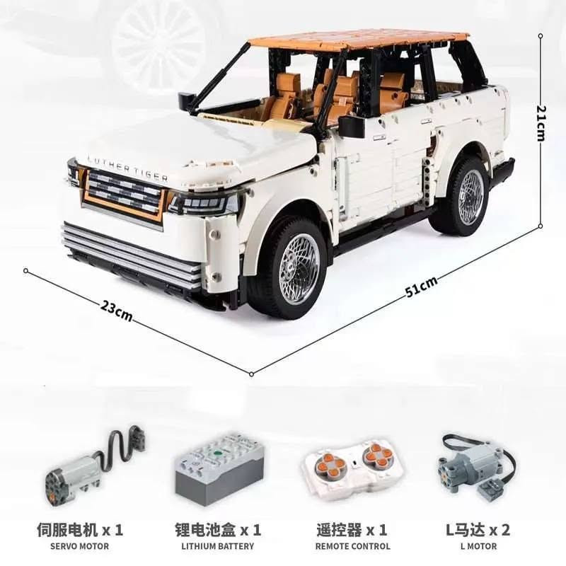 مجموعة مكعبات بناء سيارة رينج روفر (Range Rover) بمقياس رسم 1:8 من العلامة التجارية KBOX (K盒子) 
عدد القطع: يحتوي الطقم على 3180 قطعة من مكعبات البناء المصنوعة من بلاستيك ABS عالي الجودة.
المقياس والأبعاد: تأتي بمقياس كبير 1:8، ويبلغ حجم السيارة بعد التجميع حوالي 51 × 23 × 21 سم.
المميزات: تتميز السيارة بتفاصيل واقعية دقيقة للمقصورة الداخلية والمحرك، بالإضافة إلى إمكانية فتح الأبواب والغطاء الأمامي، وهي متوافقة مع مكعبات الليغو التقنية (Lego Technic).
متوفرة لدينا للبيع يوجد توصيل لجميع المحافظات واتساب ***********
