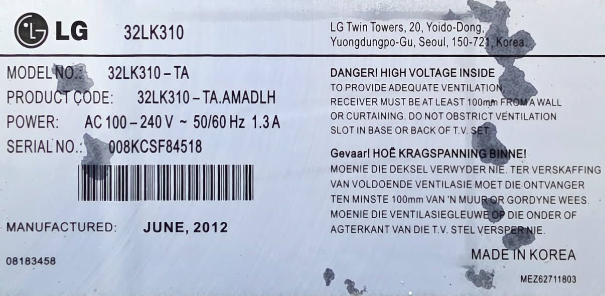 للبيع  شاشه lg كوري اصلي وبدون تصليح حجم ٣٢
*********** متوفر واتساب او اتصال بغداد الدوره
