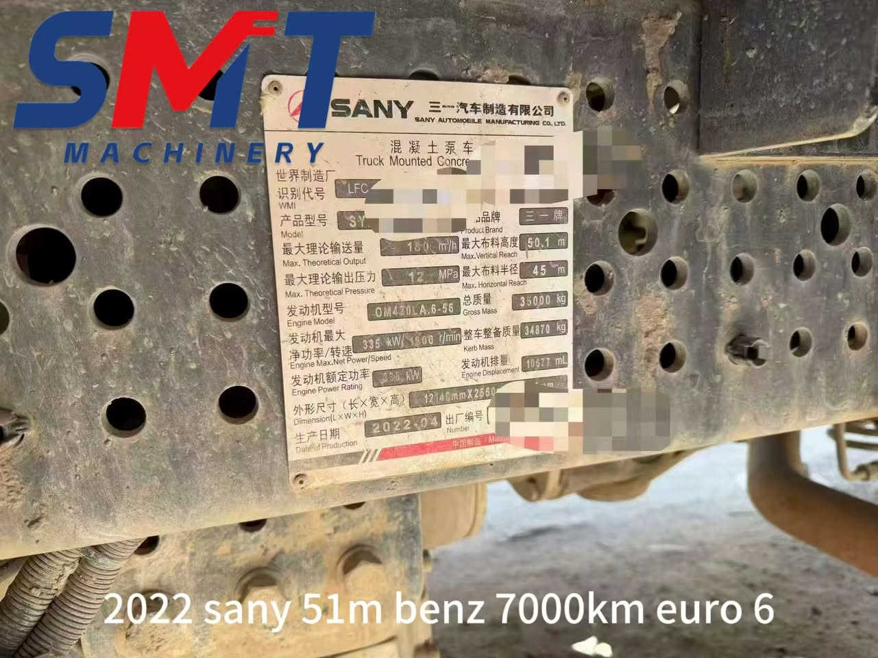 2022 Sany 51m used concrete pump truck on Mercedes for sale. 
​Super good condition, original painting. 
​Just working 500 hours, 7600 km driving. 
​Mobile /WeChat /WhatsApp : +86 188 7317 3321. 
​www.cssmartmachinery.com

#concretepumptruck #truckmountedconcretepump  #zoomlionpumptruck #sanypumptruck #xcmgpumptruck #putmeisterpumptruck #chinesebrandpumptruck #pumptruck #63mpumptruck #benz #brandnewpumptruck #heavyequipment #usedpumptruck #secondhandpumptruck


**إذا كنت صاحب هذا الإعلان وتريد حذفه لأي سبب، رجاءا أرسل رسالة إلى الدعم الفني**
