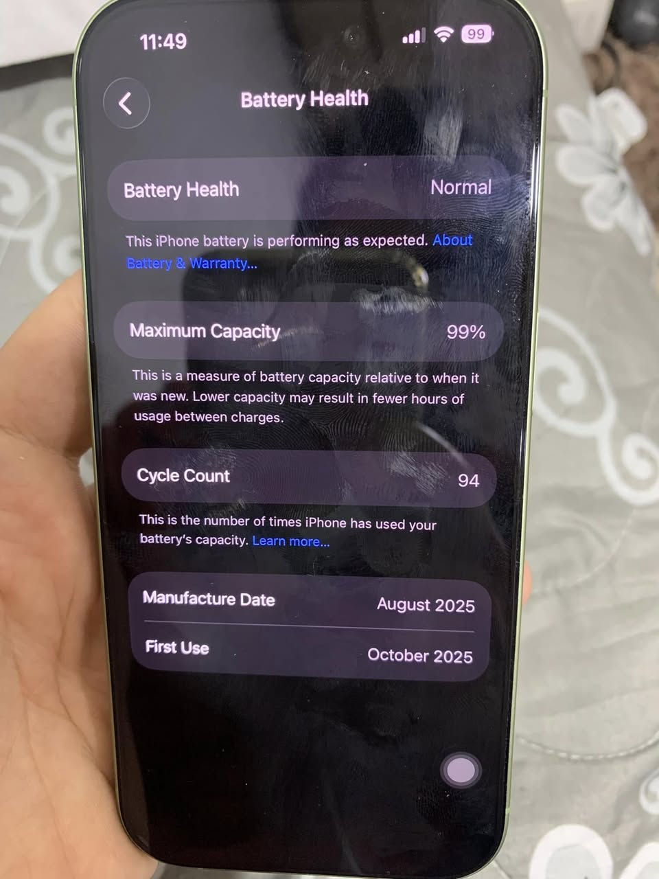 للبيع ايفون ١٧ عادي اخو الجديد 
ذاكرة ٢٥٦ بطارية ٩٩ مشحون ٩٤ مرة بعدة بل ضمان الى شهر العاشر تك سيم نموذج m كارتون وكيبل الاصلي موجود مع ٣ كفرات ولصقه اصلي 
السعر ١٥٠٠ الف


**إذا كنت صاحب هذا الإعلان وتريد حذفه لأي سبب، رجاءا أرسل رسالة إلى الدعم الفني**
